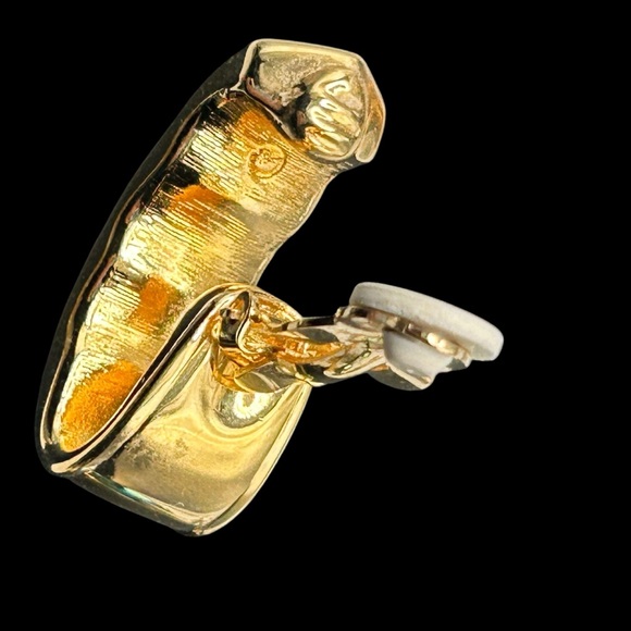 Signed Swarovski Crystal Hoop Clip Earrings - Picture 4 of 5